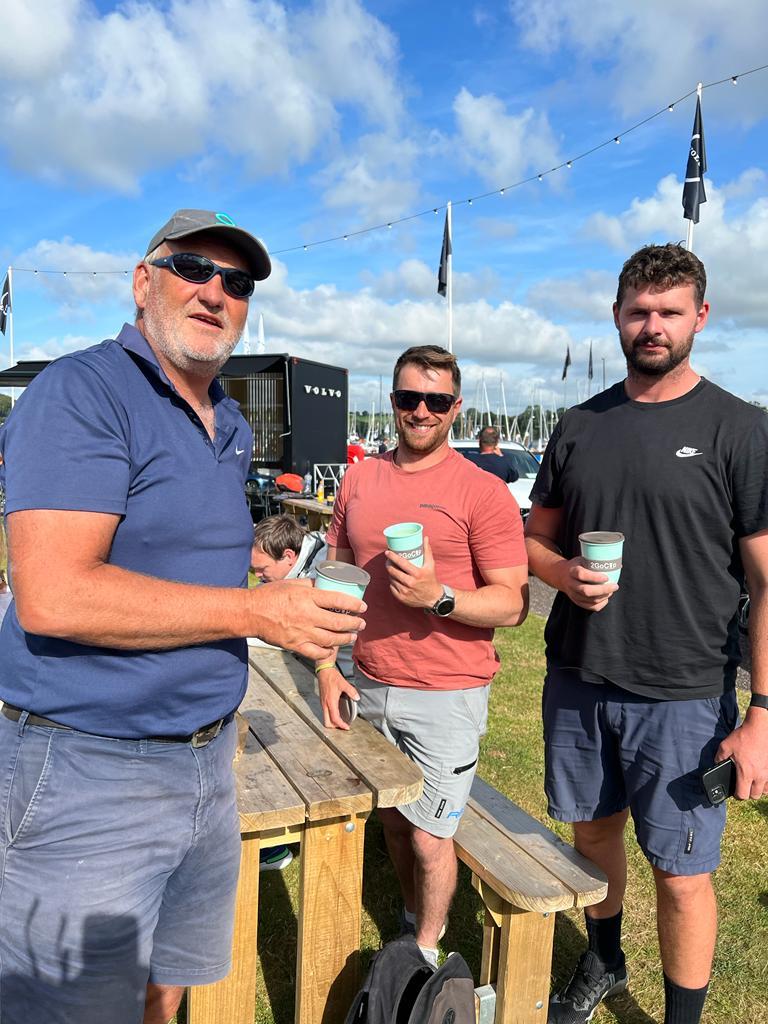 Mark Mansfield, RCYC, Hammy Baker, SLYC, and Oisin mcClelland DSC using 2gocups at Volvo Cork Week photo copyright Róisín Kivlehan taken at Royal Cork Yacht Club