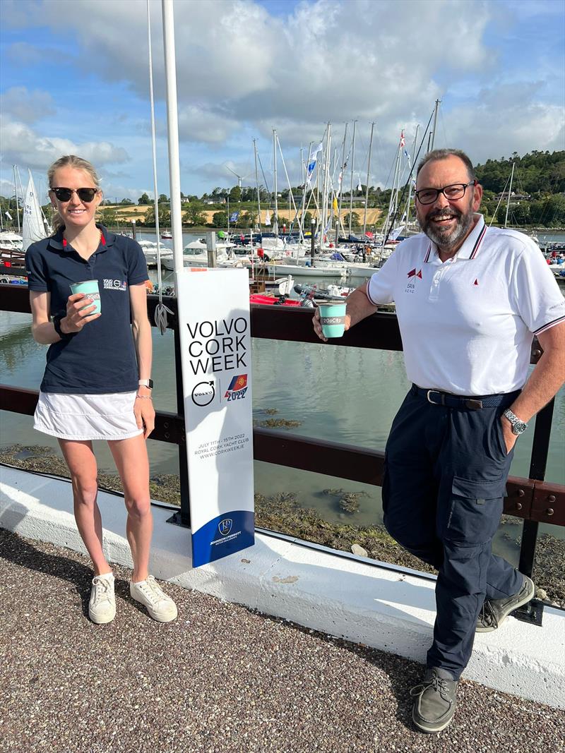 Rachel Thompson, Johnson Perrott, Colin Morehead, Past Admiral of Royal Cork Yacht Club, using 2gocups at Volvo Cork Week photo copyright Róisín Kivlehan taken at Royal Cork Yacht Club