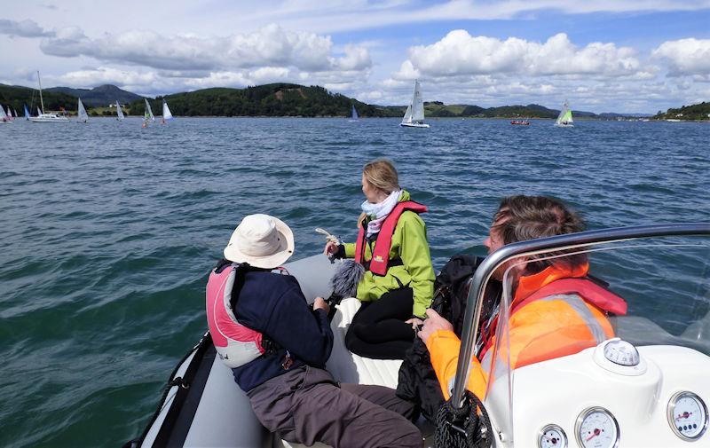 Ian Purkis (with hat) explains the race start sequence to Natasha and Mike during Solway Yacht Club Cadet Week 2022 - photo © Becky Davison