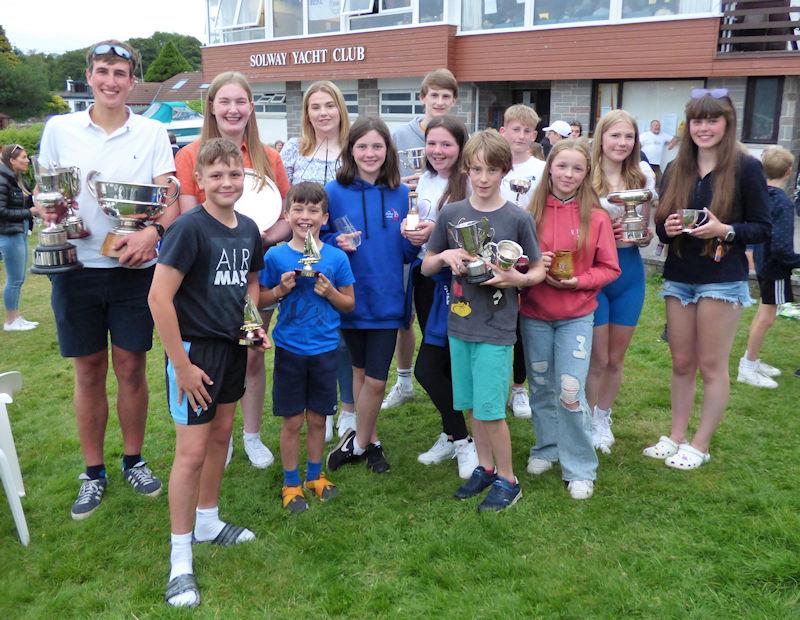 Trophy winners at Solway Yacht Club Cadet Week 2022 - photo © Becky Davison