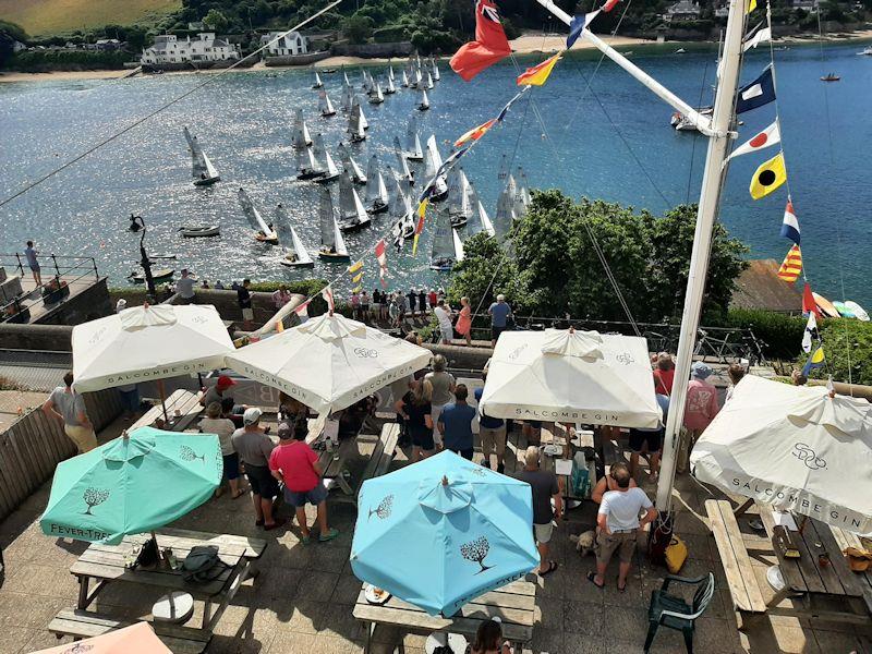 At Salcombe you can watch proper (nay, near normal) people sailing whilst enjoying the SYC crab sandwiches  photo copyright David Henshall taken at Salcombe Yacht Club