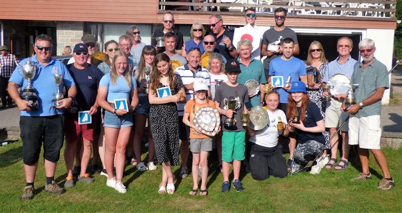 Prizewinners from across the fleets at Kippford Week 2022 - photo © Becky Davison