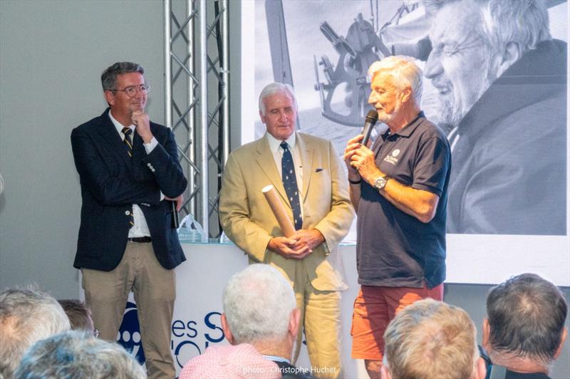 From left to right: Yannick Moreau, Ashley Manton and Jean-Luc Van Den Heede photo copyright ville des Sables d'Olonne / Christophe Huchet taken at 