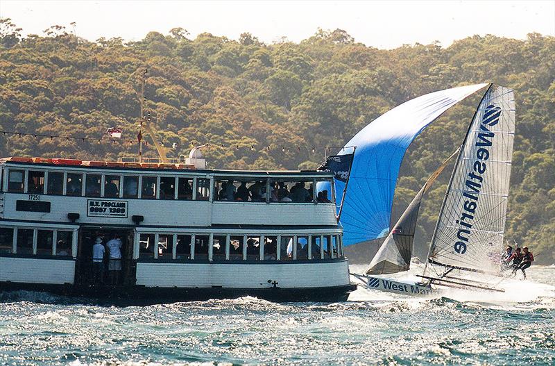 Ferry gets close to the racing - photo © Australian 18 Footers League