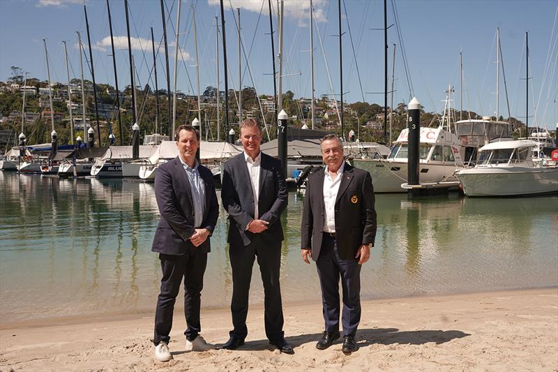 (l-r) Mark Maybury, Middle Harbour Yacht Club CEO; Lyndon Turner, Nautilus Marine Insurance CEO; Ian Box, Middle Harbour Yacht Club Chair, Special Events photo copyright Nautilus Marine Insurance taken at Middle Harbour Yacht Club