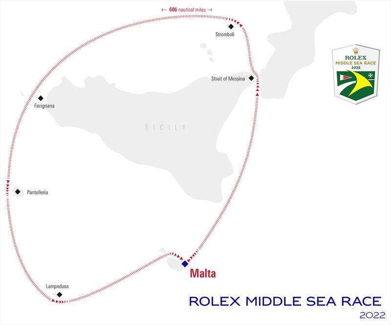Rolex Middle Sea Race - Race Course Map - photo © Rolex Middle Sea Race