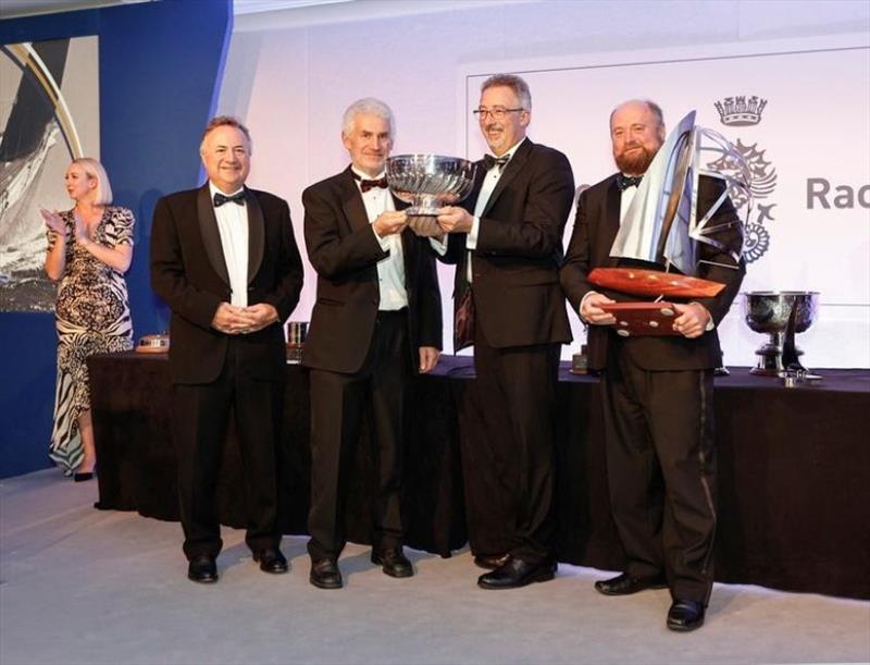 L to R: James Neville, RORC Commodore, Rupert Holmes, Richard Palmer, Jeremy Waitt. Jangada received a haul of prizes including the Jazz Trophy for IRC Overall and the Somerset Memorial Trophy for RORC Yacht of the Year - photo © Rich Bowen Photograph
