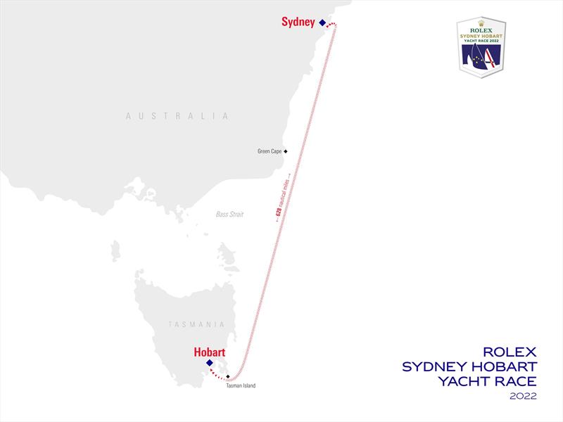 2022 Rolex Sydney Hobart Yacht Race course - photo © RSHYR Media