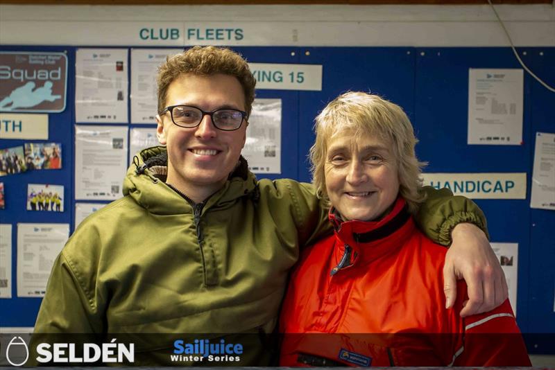 Saturday Seldén Sticker winners at the Seldén SailJuice Winter Series Datchet Flyer photo copyright Tim Olin / www.olinphoto.co.uk taken at Datchet Water Sailing Club