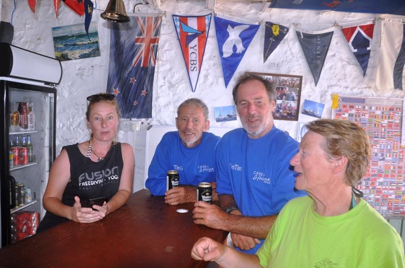 Tin Tin Crew in St Helena Yacht Club after the Cape to St Helena Yacht Race - photo © Vince Thompson / St Helena Independent