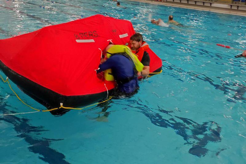 Pwllheli Sailing Club members undertake World Sailing Offshore Personal Safety and Sea Survival training photo copyright Nick Smith taken at Pwllheli Sailing Club