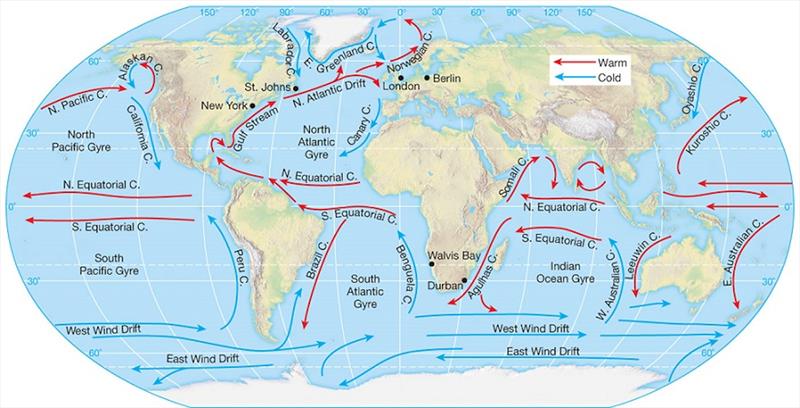 Main ocean surface currents photo copyright Global Solo Challenge taken at 