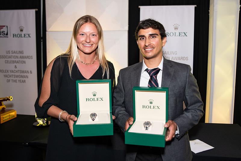 Daniela Moroz and Ravi Parent at the 2022 Rolex Yachtsman and Yachtswoman of the Year Awards in St. Pete Beach, FL - photo © Lexi Pline / US Sailing