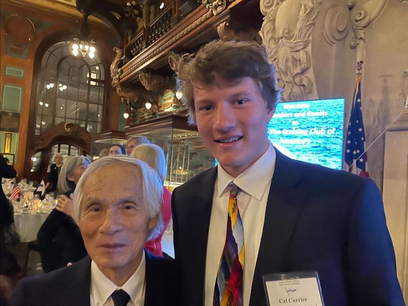 Kenichi Horie, 84, with Cal Currier, 17, winner of the Young Voyager Award - photo © Dan Nerney