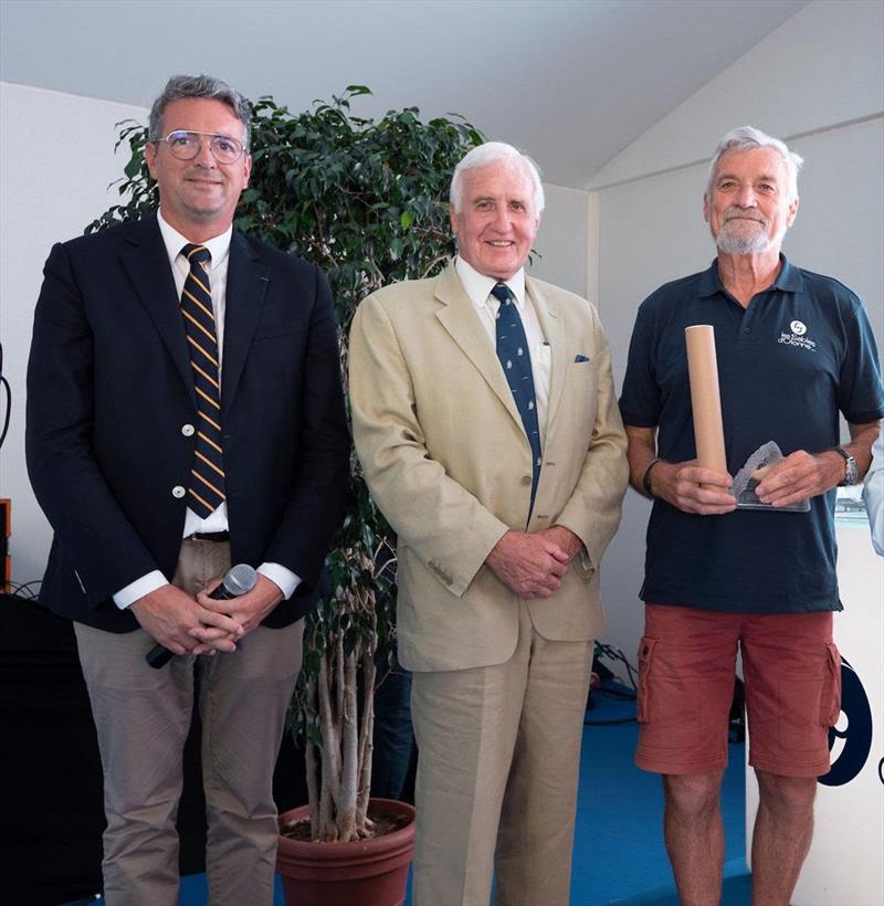 (l-r) Yannick Moreau, the Mayor of Les Sables d'Olonne; Ashley Manton, Chairman of IACH; Jean-Luc van den Heede, Vice President of IACH photo copyright Tim Bishop / PPL taken at 