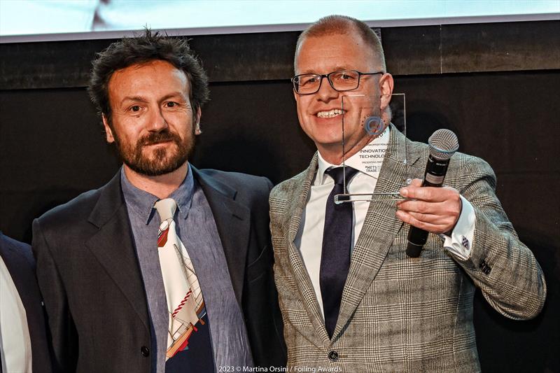 Luca Rizzotti, President and Founder, We Are Foiling, with Niels Klarenbeek, Director METSTRADE - 2023 Foiling Awards photo copyright Martina Orsini / We Are Foiling taken at 