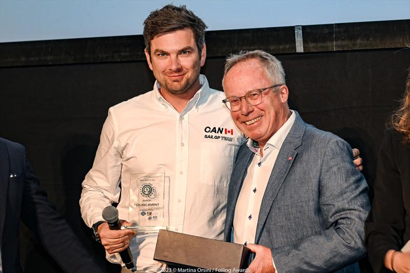 Jean Sebastien Chenier Proteau, CEO of Canada SailGP Team, with Andrew Pindar OBE - 2023 Foiling Awards photo copyright Martina Orsini / We Are Foiling taken at 