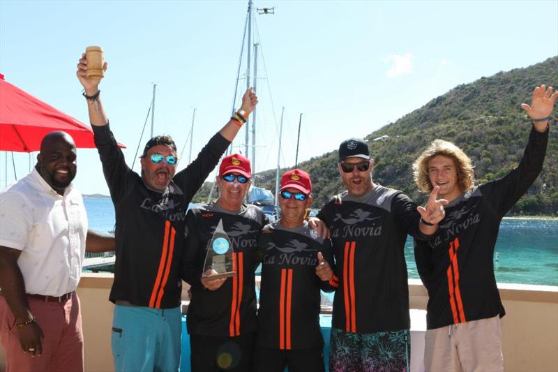 Leopard 50 La Novia from Dominica receive their award for Cruising Multihull win photo copyright Ingrid Abery / www.ingridabery.com taken at Royal BVI Yacht Club