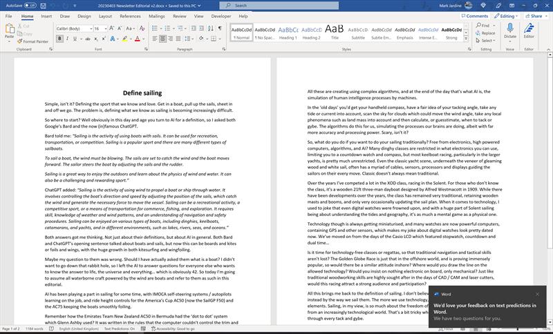 AI in Microsoft Word... no thanks! - photo © Mark Jardine