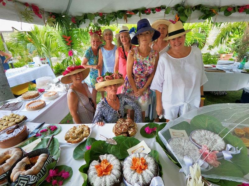 The Cream Tea ladies in their habitual flowery dresses and hats - 2023 Antigua Classic Yacht Regatta - photo © Antigua Classic Yacht Regatta