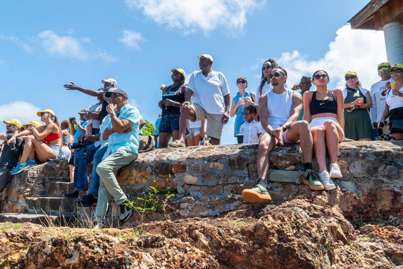 Spectators enjoy watching all the action from Shirley Heights Lookout on English Harbour Rum Race Day at Antigua Sailing Week 2023 photo copyright Visual Echo taken at Antigua Yacht Club