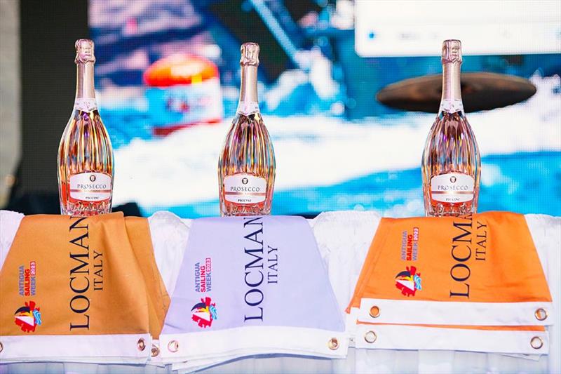 Winners prizes on Locman Italy Women's Race Day at Antigua Sailing Week 2023 photo copyright Visual Echo taken at Antigua Yacht Club