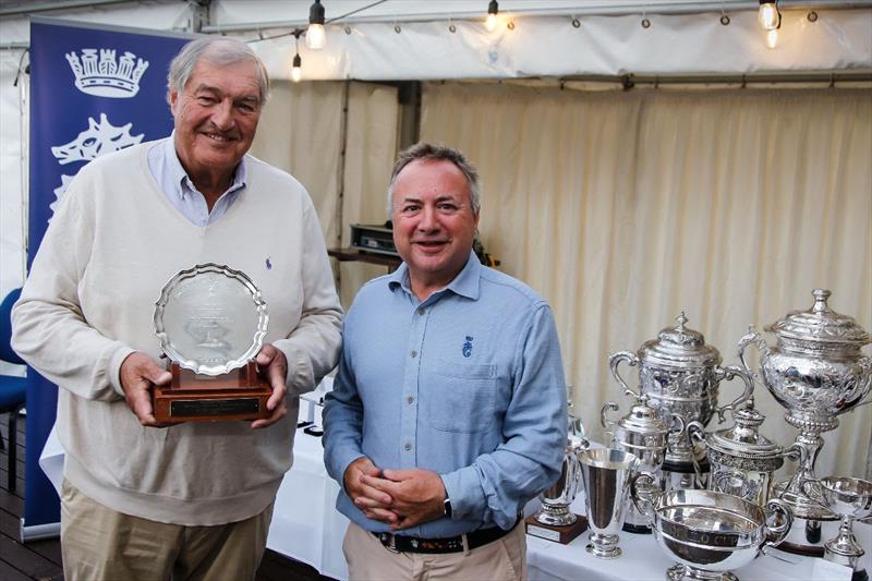 Richard Matthews presented with the Dennis Doyle Memorial Salver by RORC Commodore James Neville - photo © Paul Wyeth / RORC