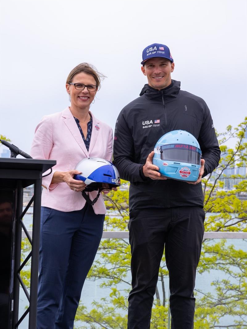 NASCAR, SailGP Kick Off Chicago Summer Racing Season with Helmet Swap, Water to Wheels Challenge photo copyright SailGP taken at 