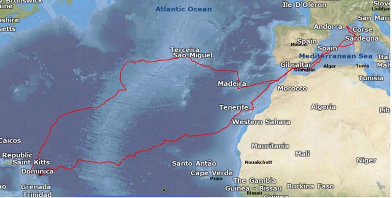 Atlantic Ocean map photo copyright Global Solo Challenge taken at 