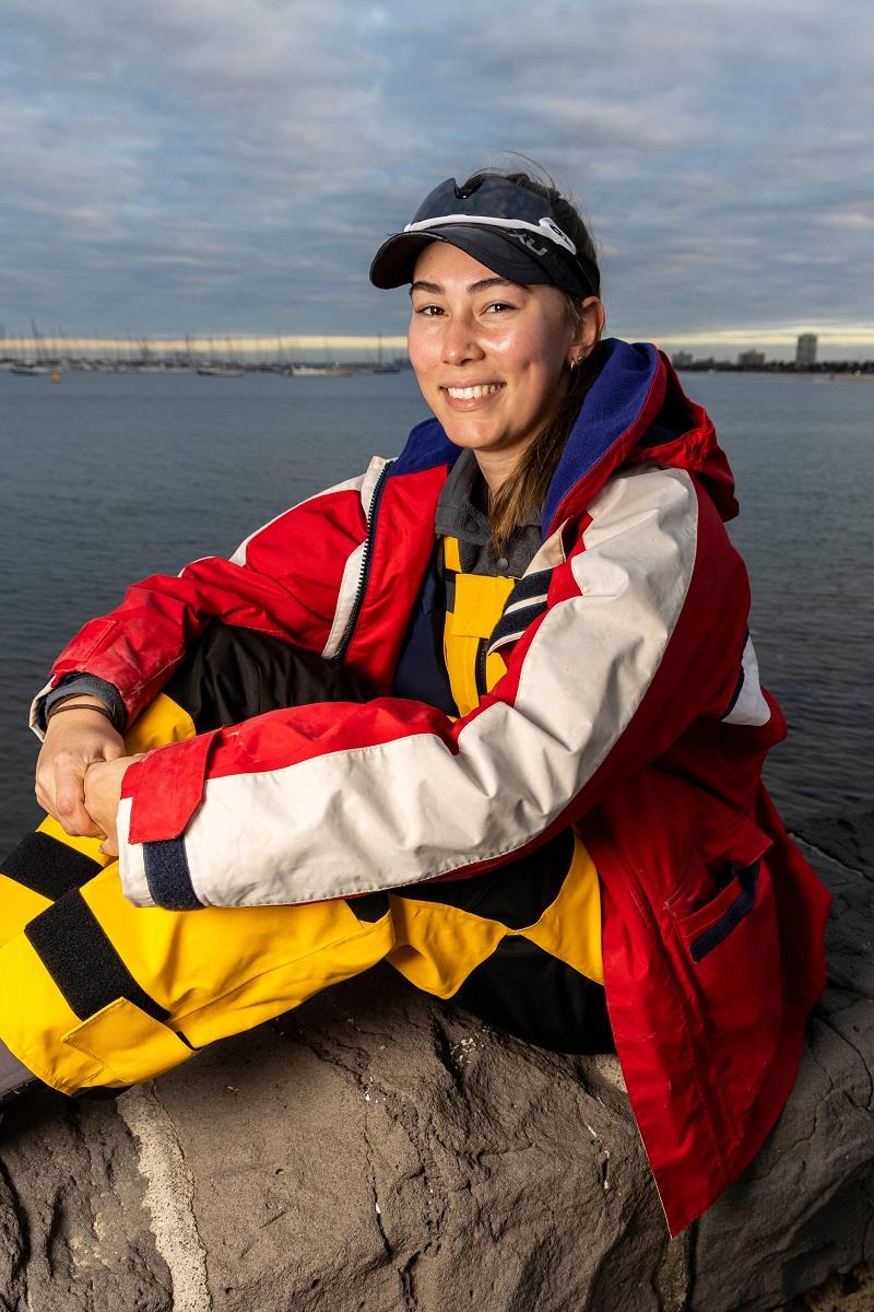 Alex McDonald is a perfect fit for the bow - Australian Women's Keelboat Regatta photo copyright Andrea Francolini / AWKR taken at Royal Melbourne Yacht Squadron