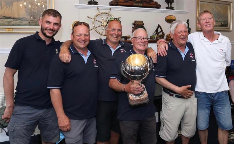 The crew of RTYC yacht Stiletto with the Link Cup, Christian Ratel from YCB on the right photo copyright Chris Cox taken at Royal Temple Yacht Club