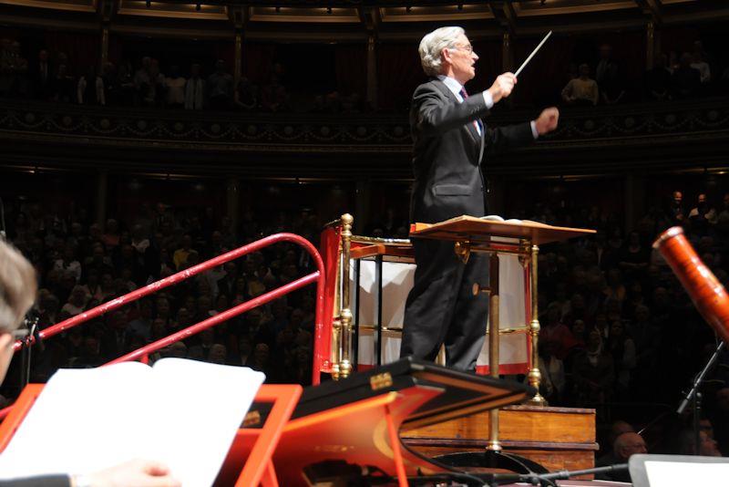 Dinghy designer Mike Jackson moved on to being in control of the Conductor's baton - seen here at the Royal Albert Hall photo copyright M. Jackson taken at 