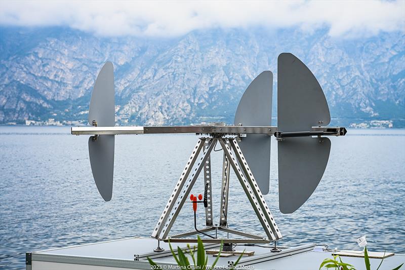 Exhibitor Flag Turbines put a micro wind turbine on display - Foiling Week - photo © Martina Orsini / Foiling Week