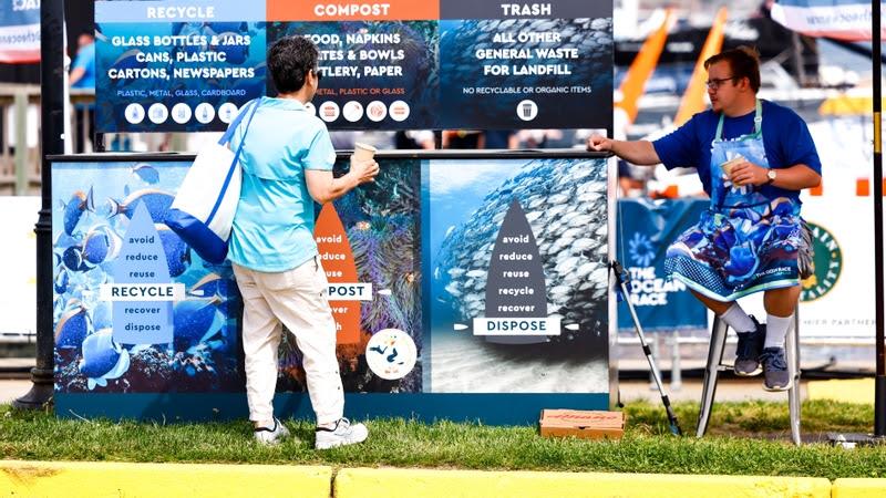 The Ocean Race 2022-23 - 13 May 2023. Ocean Live Park in Newport. Recycling point - photo © Sailing Energy / The Ocean Race