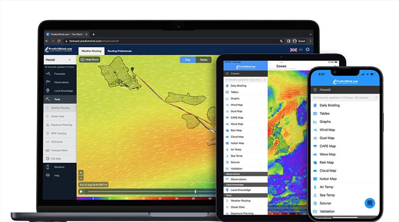 PredictWind information across all your devices - photo © Predictwind.com