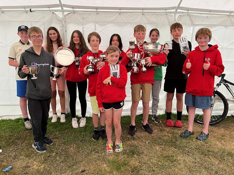 Solway YC Cadet Week - winners with lots of trophies! - photo © Margaret Purkis