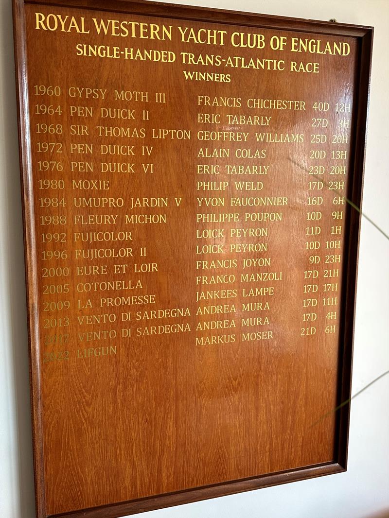 Winners boards photo copyright Royal Western Yacht Club of England taken at Royal Western Yacht Club, England