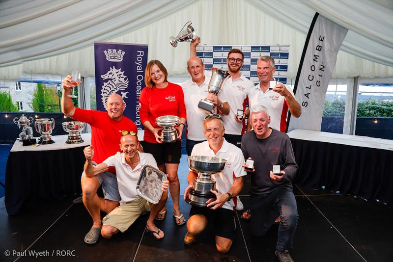 Scarlet Oyster celebrate with a huge haul of prizes - RORC Salcombe Gin Castle Rock Race - photo © Paul Wyeth / RORC