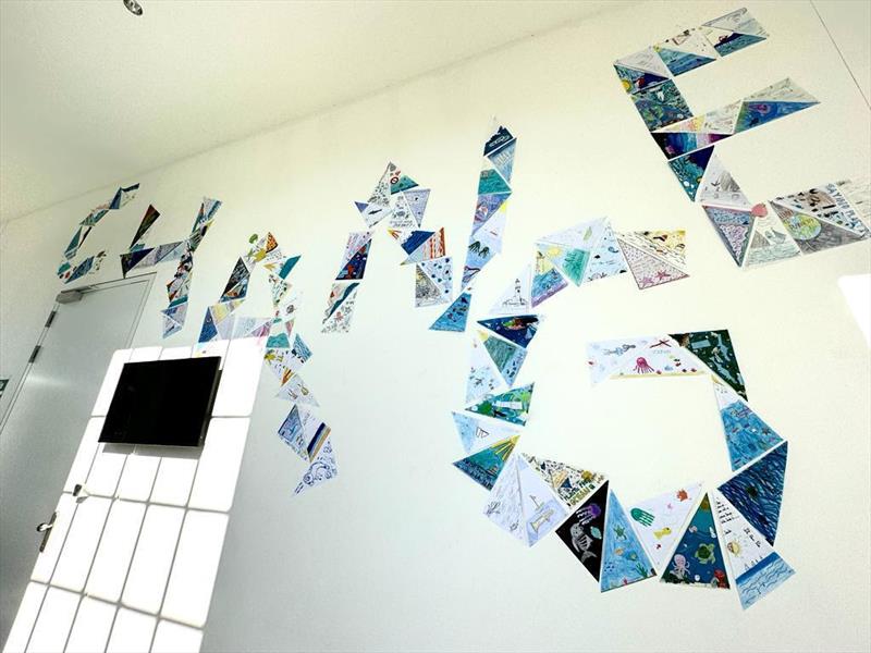 `Make Climate Change Visible`, the collective artwork as a powerful message - photo © Birte Lorenzen-Herrmann / Team Malizia