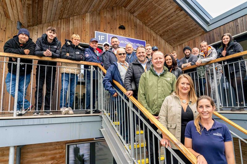 (on the stairs): Fisher apprentices along with their employers: Phil Golding of Supplytrain and Alan Steer of Superb Us, Katie Hooper, Juliette Hatchman, Mark Day, Adrian Bevan, Ben Pountney photo copyright EMPRA taken at 