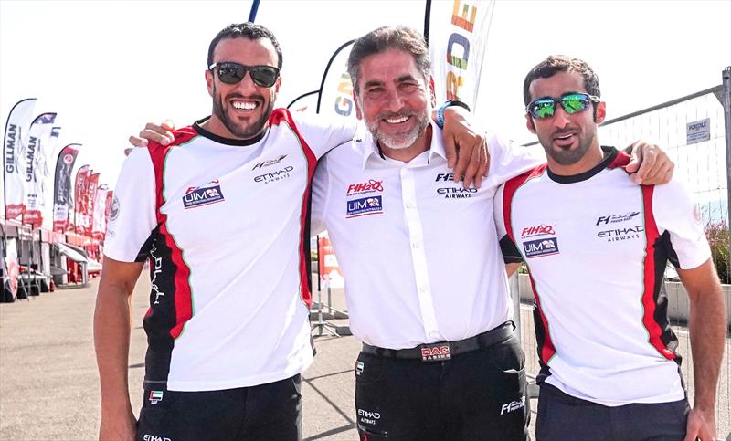Thani Al Qemzi, Team Abu Dbabi manager Guido Cappellini and Rashed Al Qemzi photo copyright Narayana Marar taken at 