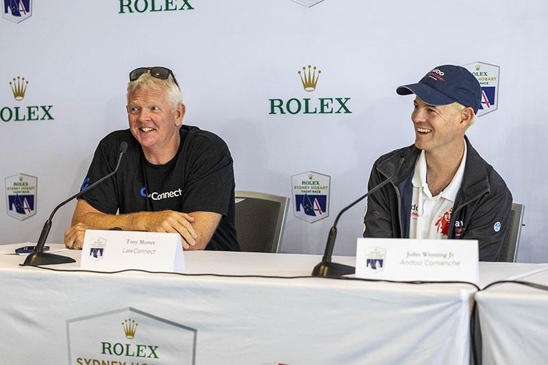 Tony Mutter of LawConnect and John Winning Jr of Andoo Comanche at the Line Honour Contenders Conference - 2023 Rolex Sydney Hobart Yacht Race - photo © Rolex / Andrea Francolini