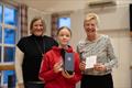 Solway Yacht Club annual Prize Giving: Jo Harris, Cadet Officer with Lucy Leyshon, runner-up Cadet Championship, presented by Liz Train © Nicola McColm