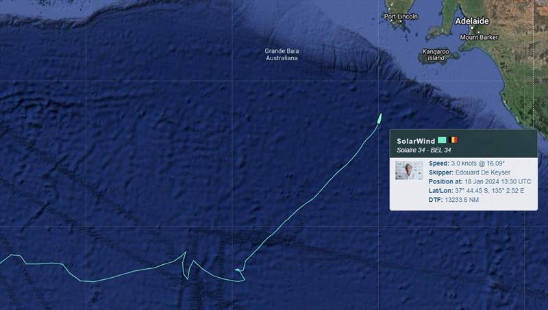 Edouard De Keyser approaching Australia - photo © Global Solo Challenge