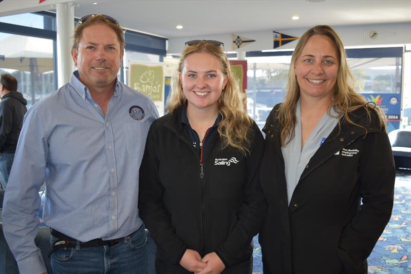(Left to Right) BYC Vice Commodore Troy Grafton with sailors Laila Grafton and Emma Grafton - photo © Jane Austin