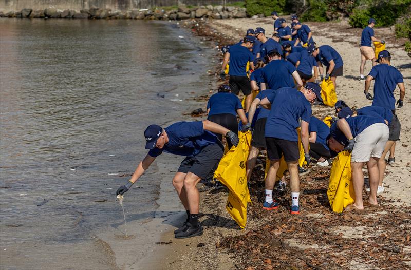 Volunteers and representatives of KPMG take part in the Parley For The Oceans Beach Clean at Planespotting Beach ahead of the KPMG Australia Sail Grand Prix in Sydney, Australia. Thursday 22nd February - photo © Simon Bruty for SailGP