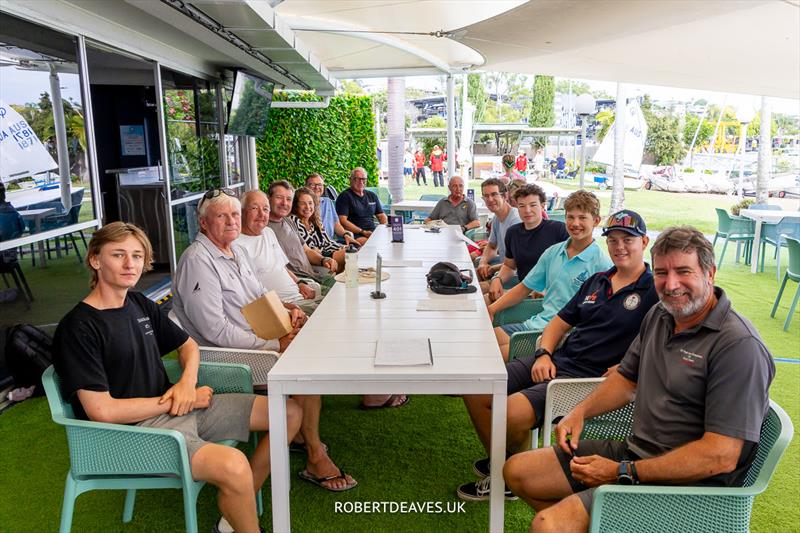 Four juniors at OK Dinghy World Championship were given the opportunity to learn from some of the greats in the class who are here in Brisbane - photo © Robert Deaves