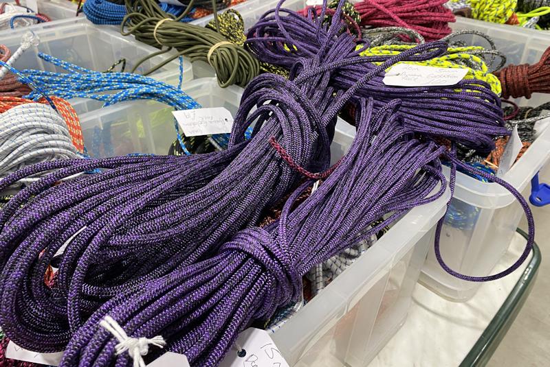 Purple patrol at the RYA Dinghy & Watersports Show 2024 - rope bargains for sale - photo © Magnus Smith