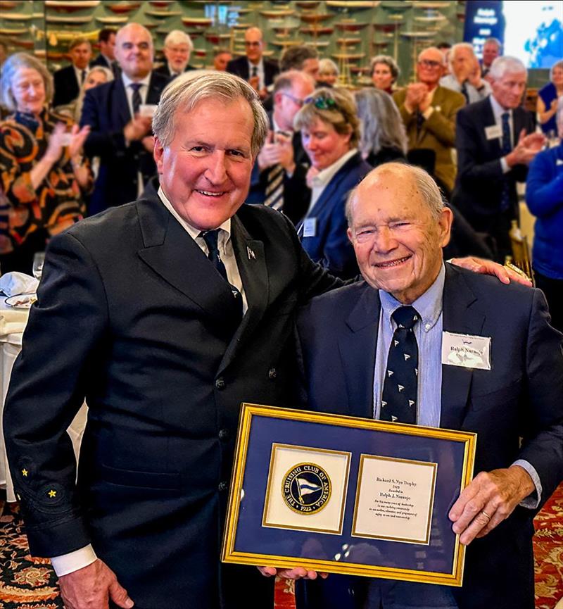 Ralph Naranjo (Richard S. Nye Award) with CCA Commodore Jay Gowell - photo © Dan Nerney