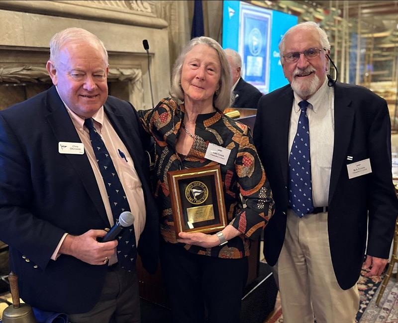 Commodore's Award winners Ami and Bob Green with Past Commodore Chris Otorowski - photo © Dan Nerney